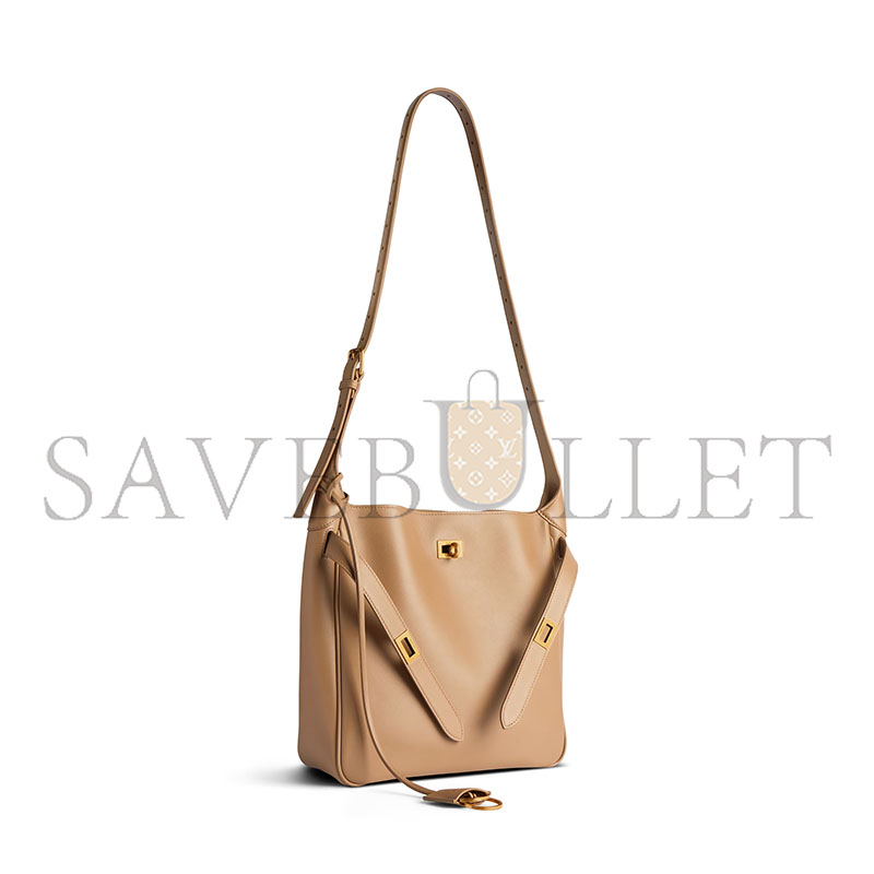 BALENCIAGA WOMEN'S BEL AIR SMALL HOBO BAG IN LATTE 8110182ABAV2621 (27*26*10cm) BALENCIAGA WOMEN'S BEL AIR SMALL HOBO BAG IN LATTE 8110182ABAV2621 (27*26*10cm)